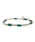 ფოტო #2 პროდუქტის Non-Tarnishing Gold filled, 3mm Gold Ball and Emerald Glass Bead Stretch Bracelet