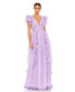 Women's Ieena Pleated Ruffle Cap Sleeve Flowy A Line Gown