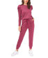 ფოტო #3 პროდუქტის Women's Draped Shoulder Long Sleeve Crew Neck Top