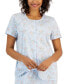 Women's 2-Pc. Cotton Printed Cropped Pajamas Set, Created for Macy's