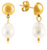 Elegant gold-plated earrings with real pearls VAAJDE201330G