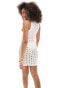 Фото #3 товара Miss Selfridge crochet high neck mini dress in cream