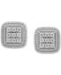ფოტო #2 პროდუქტის Diamond Cluster Stud Earrings (1/10 ct. t.w.) in Sterling Silver
