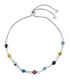 Фото #2 товара Multi color Glass Guardian Eye Adjustable Bracelet in Gold or Silver Plated