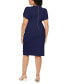 ფოტო #2 პროდუქტის Plus Size Puff-Sleeve Sheath Dress