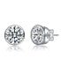 ფოტო #1 პროდუქტის Sterling Silver with 2.40ctw Round Lab Created Moissanite Modern Bezel Stud Earrings