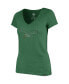 ფოტო #3 პროდუქტის Women's Kelly Green Distressed Philadelphia Eagles Throwback Scrum V-Neck T-shirt