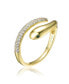 Фото #1 товара RA 14K Gold Plated Cubic Zirconia Snake Bypass Ring
