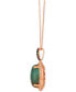 Фото #2 товара Le Vian peacock Aquaprase (7-3/4 ct. t.w.) & Diamond (3/8 ct. t.w.) Halo Adjustable 20" Pendant Necklace in 14k Strawberry Gold