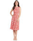 Фото #1 товара Women's Floral-Print Jewel-Neck Midi Dress