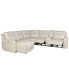 Фото #22 товара CLOSEOUT! Blairemoore 6-Pc. Leather Power Chaise Sectional with 1 USB Console and 2 Power Recliners, Created for Macy's