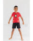 ფოტო #3 პროდუქტის Toddler Boys Avengers Captain America Iron Man Venom Hulk Cosplay Athletic T-Shirt and Shorts Outfit Set to