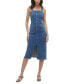 Women's Saila Sleeveless Denim Slit-Front Midi Dress