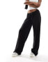 Фото #1 товара ASOS DESIGN low rise linen look trousers in black