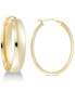 ფოტო #1 პროდუქტის Polished Oval Hoop Earrings in 14k Gold