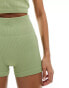 ASOS 4505 seamless double rib high waist 3 inch booty short in pistachio