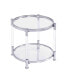 Contemporary Acrylic End Table with Glass Top