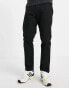 Topman straight chino trousers in black