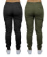 Women's Loose Fit Cotton Stretch Twill Cargo Joggers Set, 2 Pack