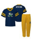 ფოტო #1 პროდუქტის Infant Boys and Girls Navy Notre Dame Fighting Irish Two-Piece Red Zone Jersey and Pants Set