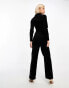 & Other Stories velvet wide leg jumpsuit in black 34 - фото #8