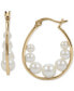 ფოტო #2 პროდუქტის Cultured Freshwater Pearl (3-6mm) Hoop Earrings in 14k Gold-Plated Sterling Silver