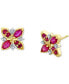 ფოტო #1 პროდუქტის Ruby (5/8 ct. t.w.) & Diamond (1/20 ct. t.w.) Cluster Stud Earrings in 14k Gold