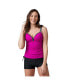 ფოტო #1 პროდუქტის Women's Track Stripe Tankini Top