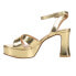 Фото #3 товара Chinese Laundry Theena Metallic Platform Ankle Strap Womens Gold Dress Sandals