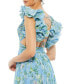 ფოტო #2 პროდუქტის Women's Ruffle Tiered Floral Cut-Out Chiffon Gown