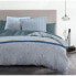 HOME LINGE PASSION Luxor Bettwscheset - 1 Bettbezug 240 x 260 cm + 2 Kissenbezge 65 x 65 cm - Blau und Wei