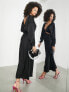 ASOS EDITION satin maxi dress with cut out detail in black