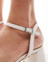 Glamorous Wide Fit low block heeled sandals in white