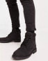 River Island zip detail biker boots in black