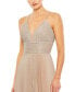 ფოტო #4 პროდუქტის Women's Ieena Shimmer Pleated V-Neck Open Back Gown