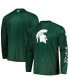 Фото #1 товара Men's Green Michigan State Spartans PFG Terminal Tackle Omni-Shade Raglan Long Sleeve T-shirt