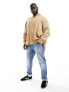 Фото #5 товара Polo Ralph Lauren Big & Tall icon logo linen shirt classic oversized fit in khaki tan