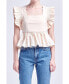 Women's Square Neckline Ruffled Top