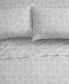 Фото #2 товара Home Snowflake 100% Cotton Flannel 4-Pc. Sheet Set, Queen