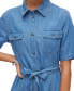 ფოტო #5 პროდუქტის Women's Vio Tie-Waist Cotton Denim Midi Shirtdress