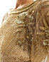 Фото #2 товара Virgos Lounge raina maxi dress in beige with gold embellishment