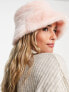 Фото #3 товара Daisy Street oversized bucket hat in pink faux fur