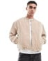 Фото #1 товара ASOS DESIGN oversized cropped bomber jacket in stone