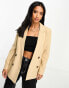 Фото #2 товара Miss Selfridge Petite oversized double breasted blazer in stone