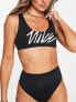 Nike Swimming scoop neck bikini top in black