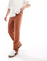 ASOS DESIGN smart straight leg trousers muted rust