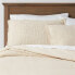 Фото #1 товара Full/Queen Washed Waffle Weave Duvet Cover & Sham Set Natural - Threshold