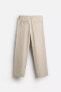 PLEATED COTTON - LINEN TROUSERS