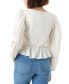 Фото #2 товара Women's Lainey Cotton Lace-Appliqué Peplum-Hem Top