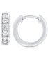ფოტო #1 პროდუქტის Men's Lab Grown Diamond Small Huggie Hoop Earrings (1/2 ct. t.w.) in 10 White Gold, 1/2"